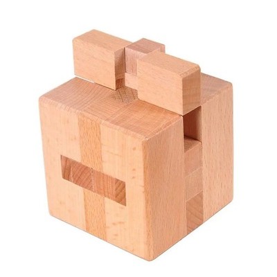 Luban Lock Puzzle Wooden Brain Teaser IQ Logic Cube Mind Game Educational Toy