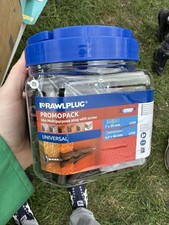 Rawlplug Brown UNO Plugs & Screws in Jar (2”” Plugs + 200 Screws)