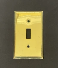 Vtg Brass Switch Plate Cover Single Metal Retro **No Hardware