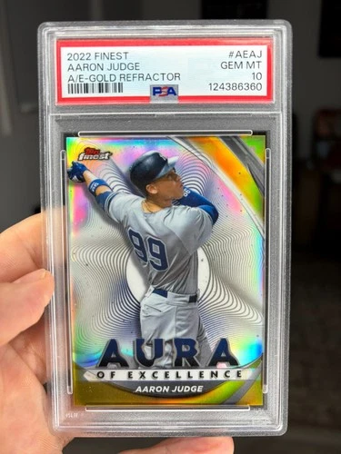 2022 Finest Aura of Excellence Gold Refractor /50 Aaron Judge PSA 10 Gem Mint