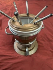 Swissmar Lausanne Copper & Stainless Steel Fondue Set, No Box.