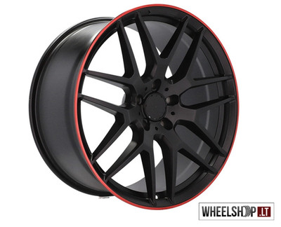 Mercedes-Benz 5x130 G63 W463 Style R21 4x 21 Zoll Black Red Lip 10J ET35 Felgen
