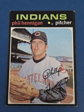 1971 Topps Rookie #211 Phil Hennigan Cleveland Indians BASEBALL Card 1O. rookie card picture