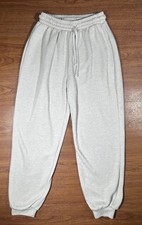 Zara Beige Jogger Sweatpants Womens Small Elastic Waist Cuffed Lounge