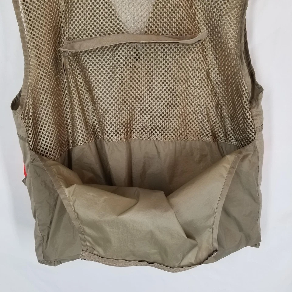 Vintage SafTBak Bird Duck Hunting Vest Tan Blaze Orange Unisex Size XL Mesh Back - Image 4 of 4