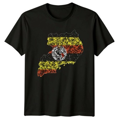 T-Shirt Uganda Flagge Karte polygonales Design patriotisch Uganda Geschenk für Sie und Ihn