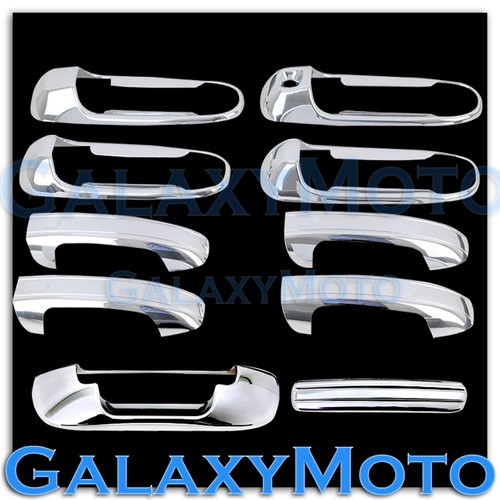 Chrome 4 Door Handle w/PSG Keyhole+Tailgate Cover for 99-04 JEEP GRAND