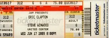 ERIC CLAPTON AND STEVE WINWOOD 2009 TOUR UNUSED UNITED CENTER CHICAGO TICKET