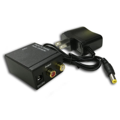 Digital Coaxial Toslink to Analog L/R PCA Audio Converter Box for TV/Speaker US
