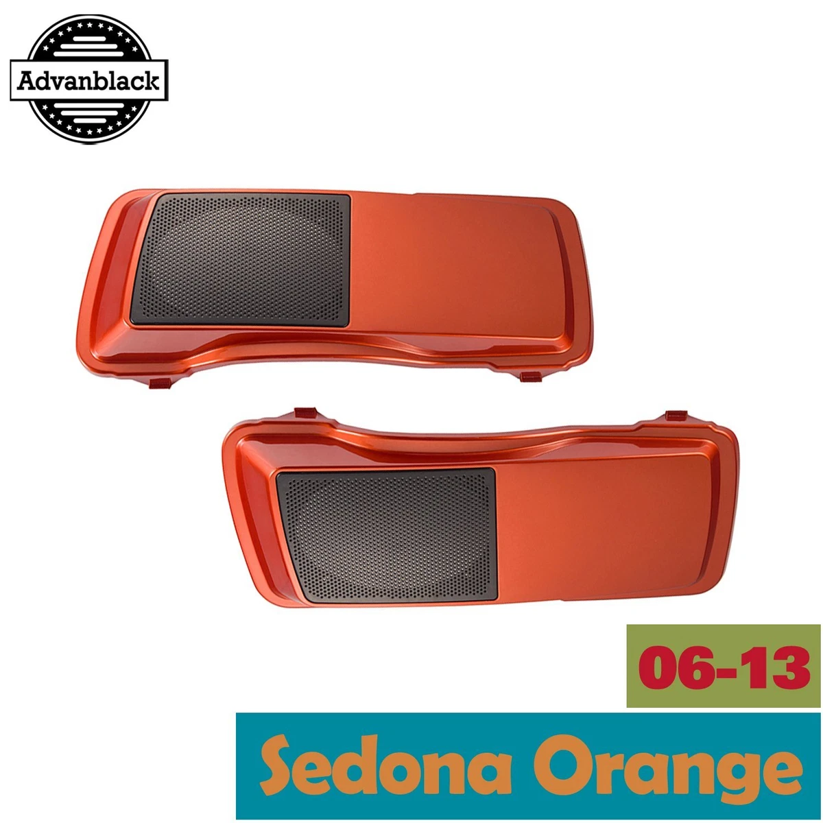 Advanblack Sedona Orange 6x9 Saddlebag Speaker Lids Fits 06 13 Harley Touring