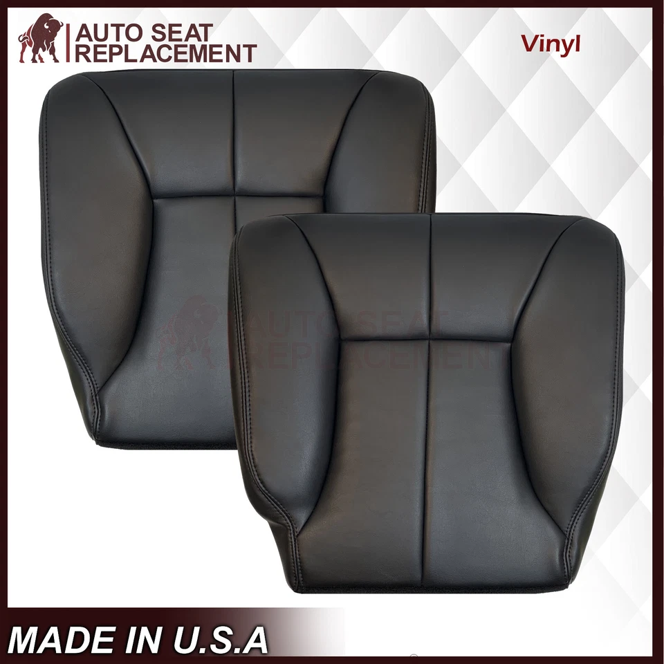 Cubiertas de asiento de conductor pasajero gris oscuro negro para Dodge Ram 1500 2500 1998-2002 Foto 2 de 4