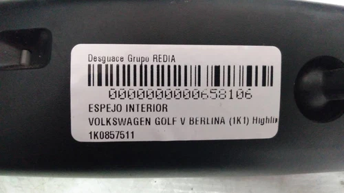 1K0857511 Espejo para VOLKSWAGEN GOLF V (1K1)(10.2003) Highline 658106 - Imagen 2 de 5