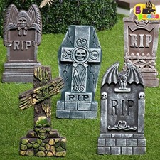 JOYIN 17  Halloween Foam RIP Graveyard Tombstones 5 Pack , Yard Multicolor