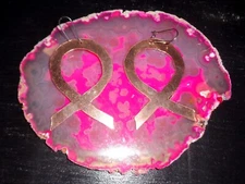 ARTISAN CRAFTED SOLID COPPER REFLECTIVE RIBBON MOTIF EARRINGS #522