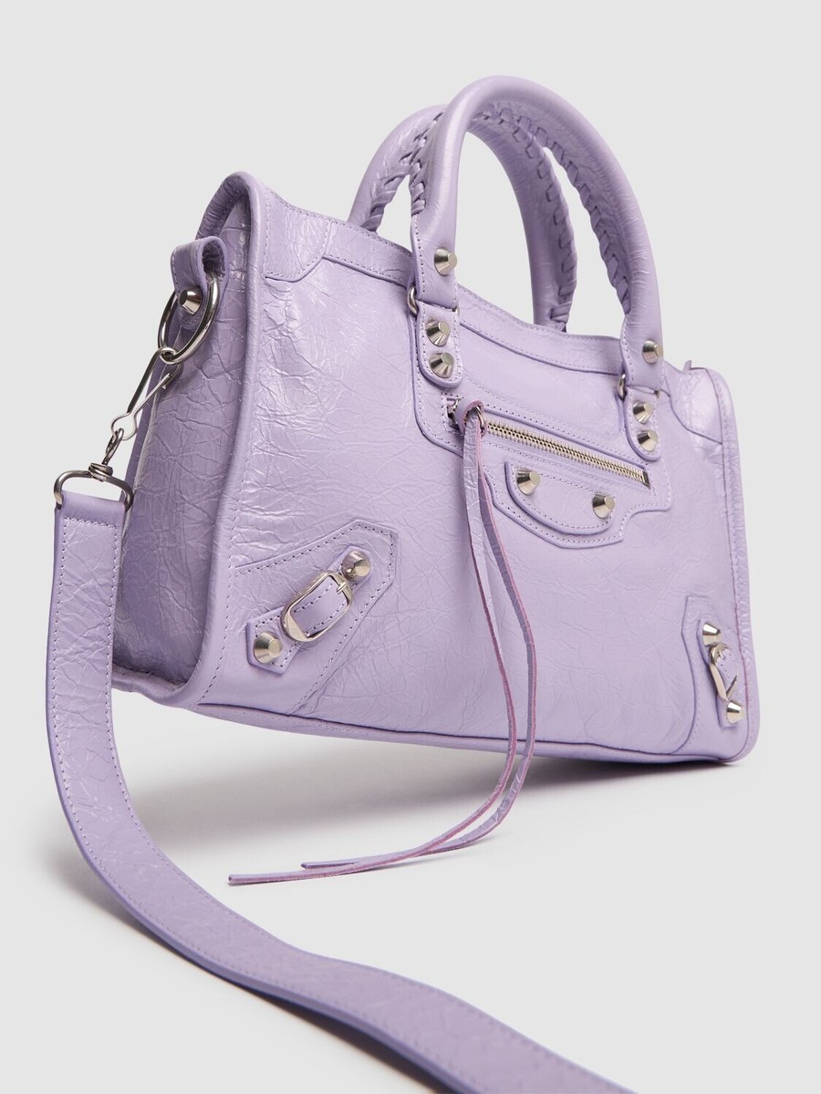 BALENCIAGA Le City Small Lilac Leather Shoulder Bag New | eBay