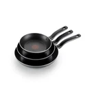 T-fal 3 Piece Nonstick Cookware Set with Thermo Spot Heat Indicator Black