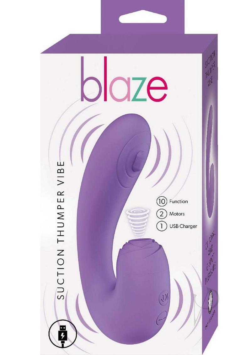 Blaze Suction Thumper Rechargeable Silicone Vibrator Clitoral Stimulator - 