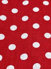 Cotton Fabric White Polka Dots on Red 5 Y x 44" Width
