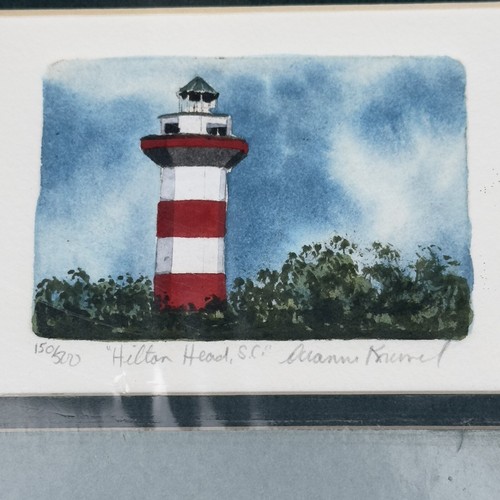 Dianne Krumel Signed Numbered Sealed VTG Lighthouse Etching Art Set of 3 Seaside - 第 6/12 張圖片
