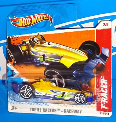 Hot Wheels 2011 Thrill Racers Raceway #218 F-Racer Yellow w/ PR5s Short Card