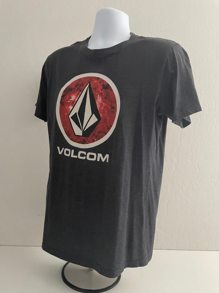 Volcom Mens Size M Gray Red Short Sleeve Crew Neck T Shirt Skate Y2k Logo - Image 3 of 4