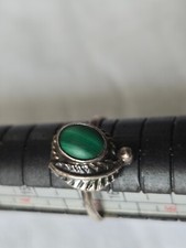 Vintage Sterling Silver Turquoise Cabochon Southwest Style Ring 925 Sz5