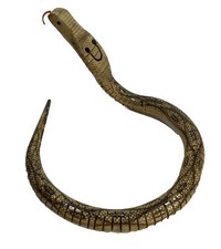 Vintage NOS Articulated Wooden Cobra Snake Toy 22"