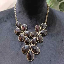 Womens Fashions Black Wrapables Drop Shape Colored Necklace with Lobster Clasp