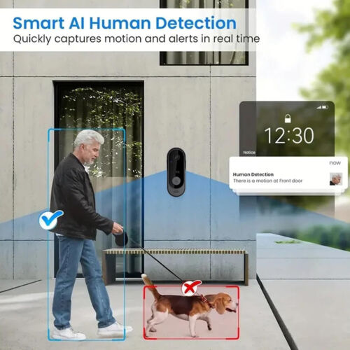Wireless Security Smart WiFi Doorbell Intercom Video Camera Door Ring Bell Chime - Picture 10 of 16