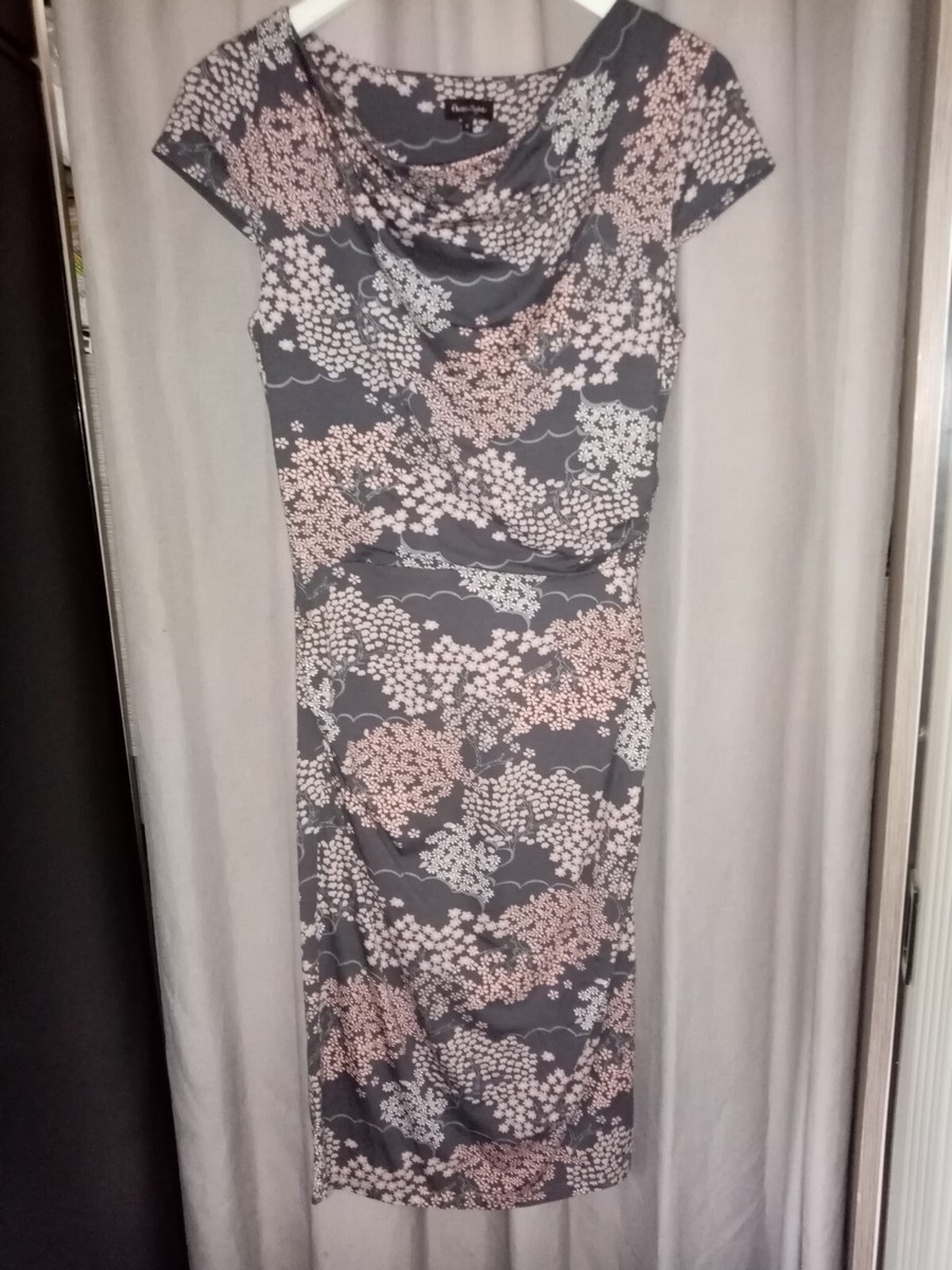 VG CON Grey/pink Floral Phase Eight Dress Size