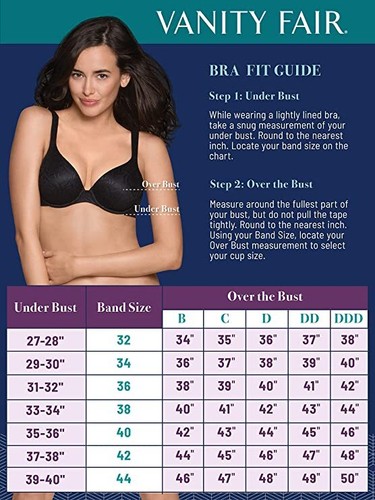 Vanity Fair Women's Beauty Back Full Coverage Underwire Bra Leopard Retail $48 - Picture 3 of 6