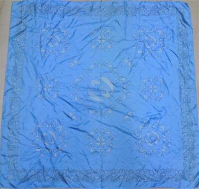 Foulard Vintage 100% Soie Pure - Dimensions 80x88 Cm - Motif Années 80 Multicolore - Très Bon état