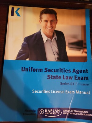 Kaplan Series 63 Securities License Exam Manual 7th Edition Lot
