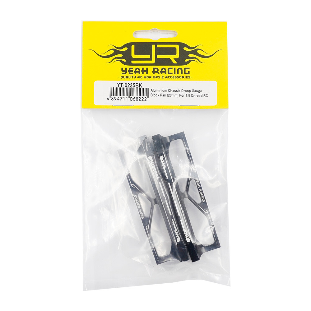 NEW Yeah Racing YT-0235BK Alum Chassis Droop Gauge Block Pair (20mm) : 1/8 OnRoa