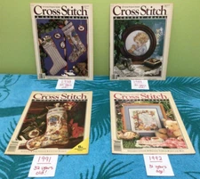LOT OF 4 CROSS STITCH & COUNTRY CRAFTS = EXOTIC FISH, CHRISTMAS, WEDDING SAMPLER