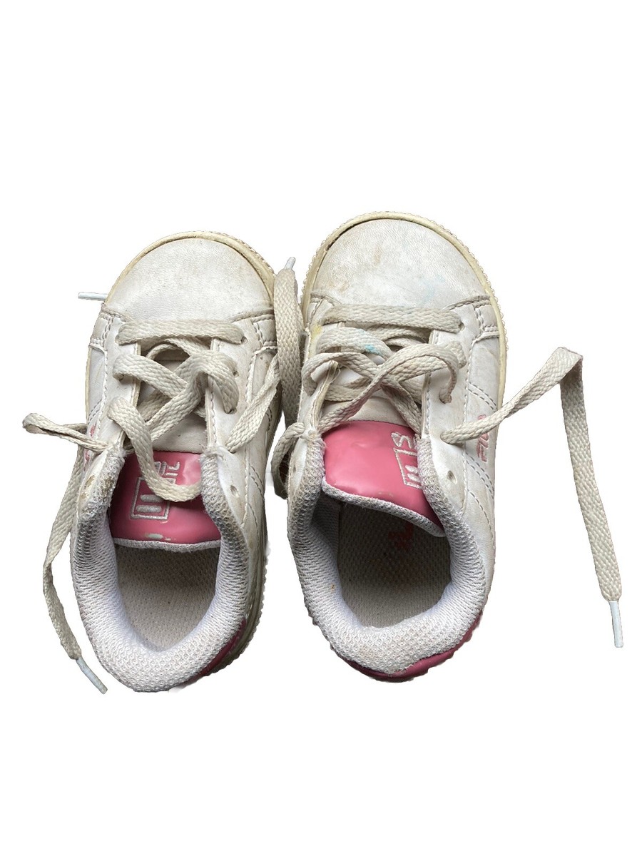 Baby Girls Trainer Shoes Size UK In White/Pink By Fila UK