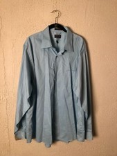 Arrow Men's Blue Wrinkle Free Collared Long Sleeve Dress Shirt Size 18 36-37 
