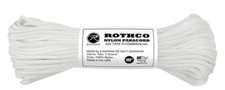 Rothco Nylon WHITE PARACORD 550LB 7 Strand Type III Rope 100 Feet Long