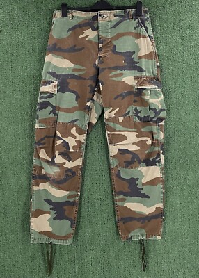 Camouflage Camo Cargo Pants Trousers Mens Size 33x30 Distressed