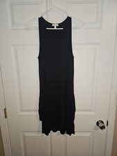 Abound A Line Dress Womens M Medium Black Stretch Jewel Neck Pullover 