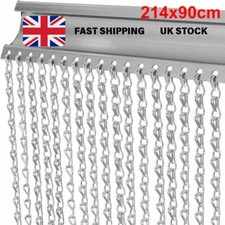 Aluminium Insect Screen Chain Curtain 214x90cm Fly Blocker Door for Office &Shop