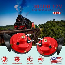 2 pcs 300DB Loud Train Horn for Truck Electric Snail Horn High and Tone