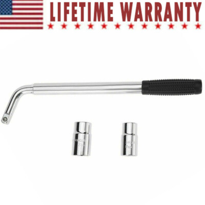4-Way Telescoping Lug Nut Wrench – 17/19/21/23mm Sockets, Heavy Duty Extending Spanner