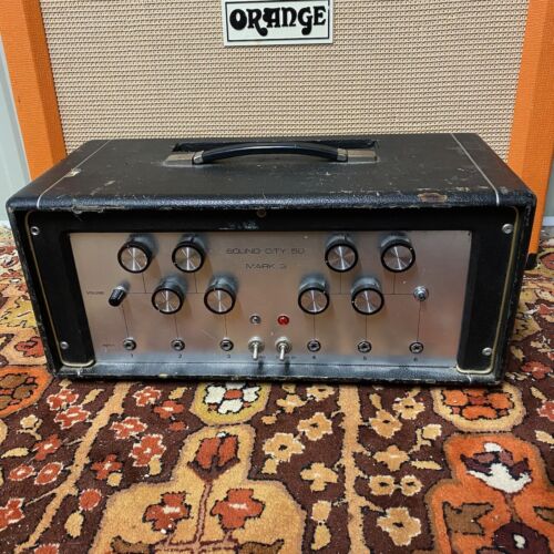 Vintage 1960s 1970s Sound City 50 Mark 3 PA RARE Valve Amplifier Head Partridge