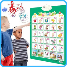 Interactive Talking Poster ABC Numbers Wall Chart Kids Toddler Electronic Educat