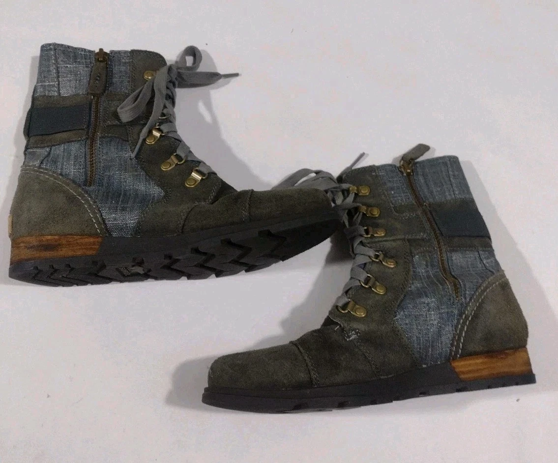 sorel pdx quarry 1964 lace joan of arc wedge booties suede boots