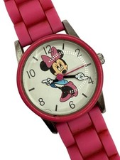 Disney Minnie Mouse Moving Hands Watch Pink Silicone Band New Battery