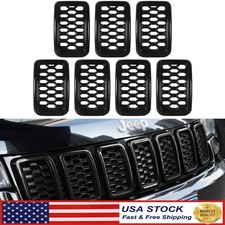 7pcs Honeycomb Mesh Front Grill Inserts Kits For 2017-2021 Jeep Grand Cherokee