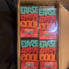 JUMBO ERASERS 1 case of 16 packs  ERASE    COOL  New in Package