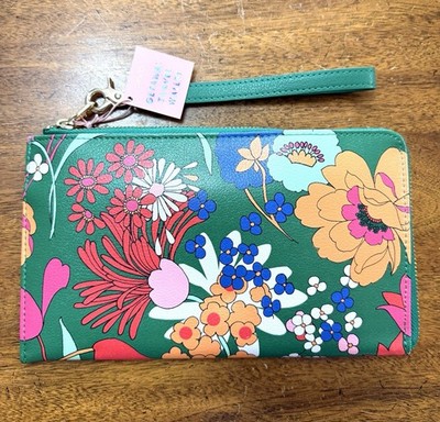 Getaway Travel Wallet, Ban.do Super Bloom Flower Sleek, Green, Clutch NWT